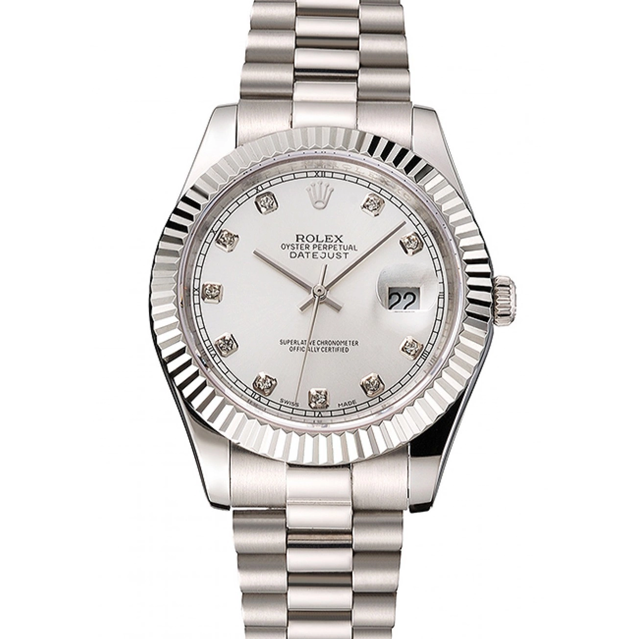 MiroTime 0731 Swiss Rolex Datejust Silver Dial Stainless Steel Case And Bracelet